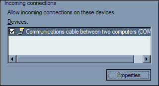 Allow incoming over communications cable